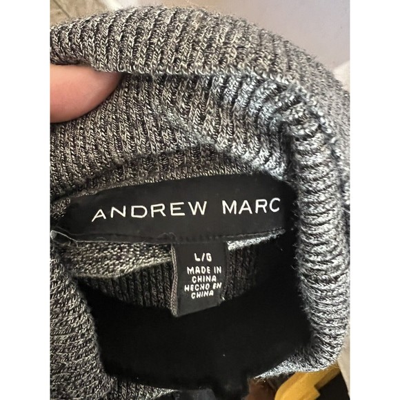 ANDREW MARC Women's Gray Turtleneck Sweater Size Large Long Sleeves - Picture 5 of 5